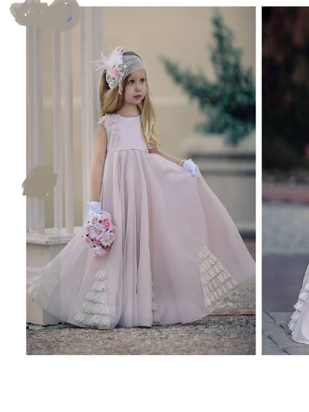 Blush Pink Satin Tulle Flower Girl Dress Dollcake Couture NWT All in Details